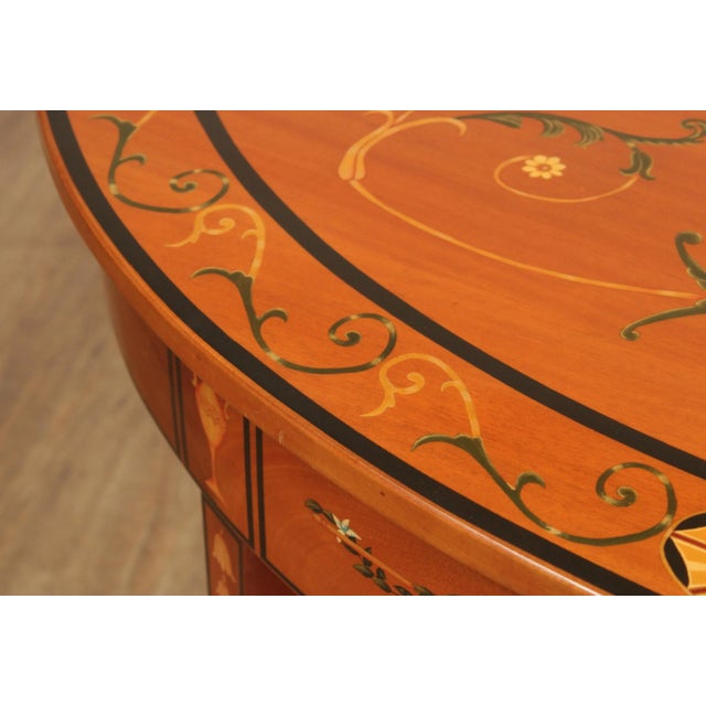 Wood Adams Style Painted Satinwood Demilune Console Table For Sale - Image 7 of 13