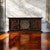 1970s Wood and Brass Lowboy Credenza With Geometric Paneled Front For Sale - Image 4 of 7