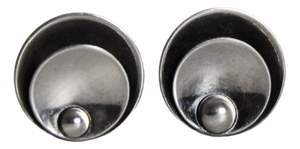 Vintage Sterling Silver Earclips by Hermann Siersbøl, 1950s, Set of 2