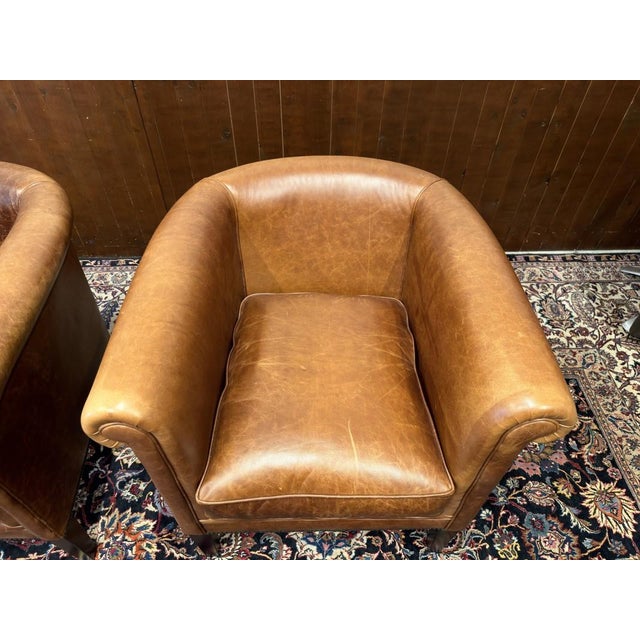 Laura Ashley Club Chairs in Sheep Leather, Set of 2 For Sale - Image 6 of 12