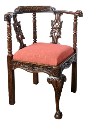 Antique English Upholstered Corner Chair