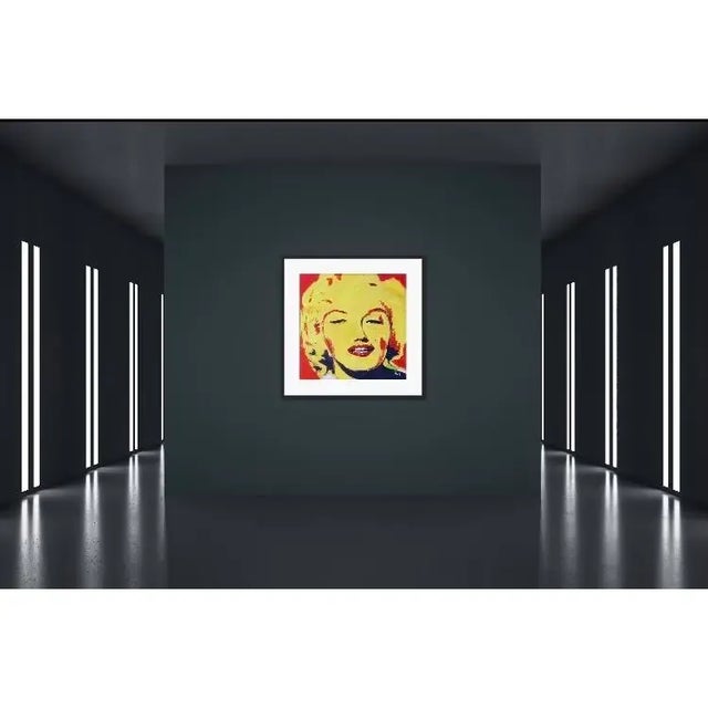 Pop Art Original Pop Art Yellow and Red Portrait Oil Painting For Sale - Image 3 of 12