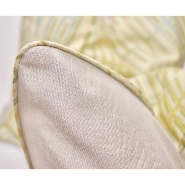 Mid-Century Modern TylerGraphic "Trestles" Hand Blocked Square Pillows - a Pair For Sale - Image 4 of 7