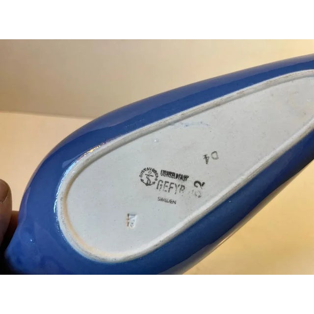 Gustavsberg Blue Gefyr Bowl by Stig Lindberg for Gustavsberg, 1960s For Sale - Image 4 of 8