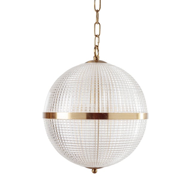 Large Clear Parisian Globe Pendant from Pure White Lines For Sale