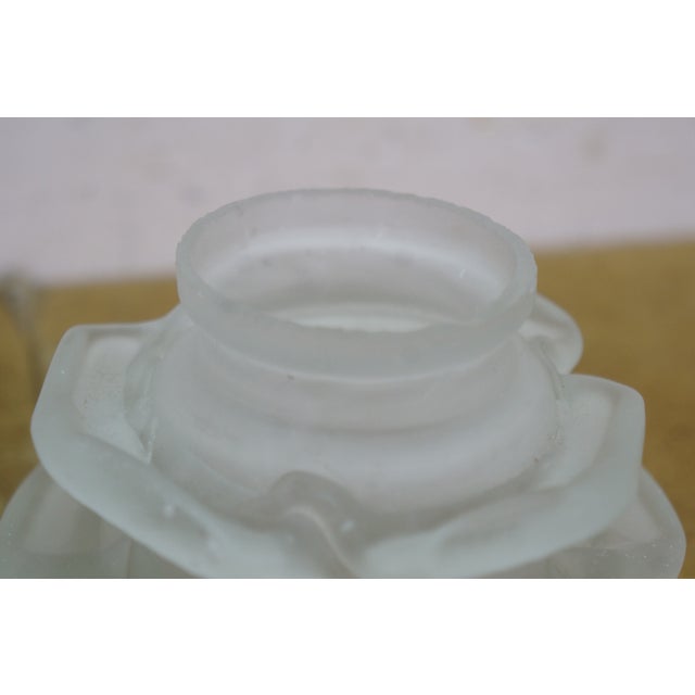 Antique Frosted Satin Glass Rose Flower Chandelier Lamp Shades 4" - Set of 2 For Sale - Image 9 of 9