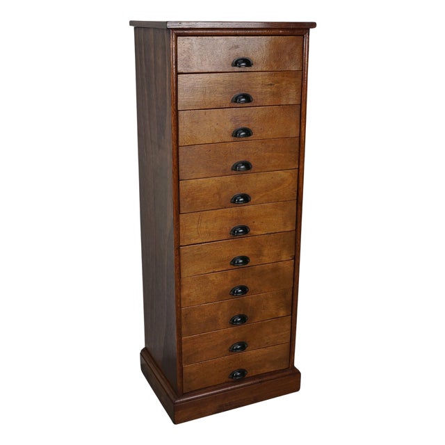 Vintage Dutch Poplar Apothecary Cabinet, 1950s For Sale