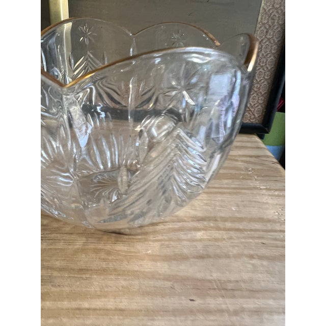 Up for consideration is a beautiful vintage small crystal catchall with a gold rim. This would look lovely in your home...