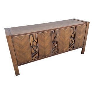 Mid Century Brutalist Credenza by United Furniture Corporation For Sale