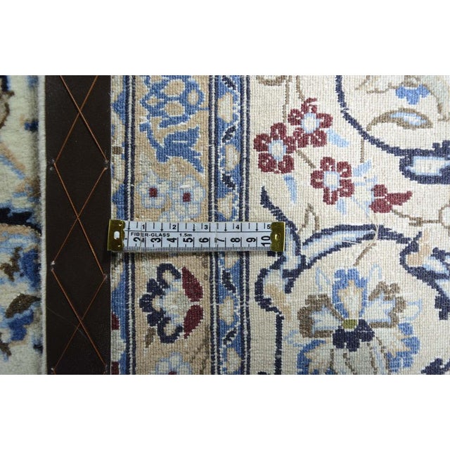 Hand-Knotted Nain 9la Oriental Rug with Silk Content ​ For Sale - Image 11 of 12