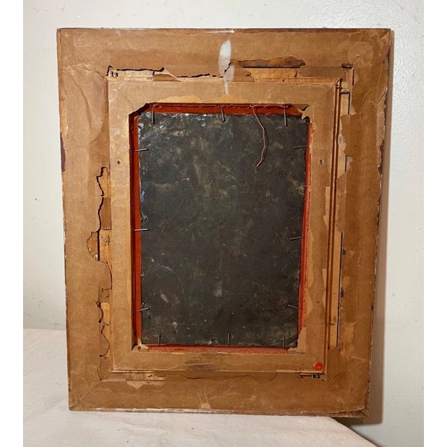 Antique 18th Century Mexican Retablo Saint Mary Icon Religious Painting Tin For Sale - Image 10 of 10