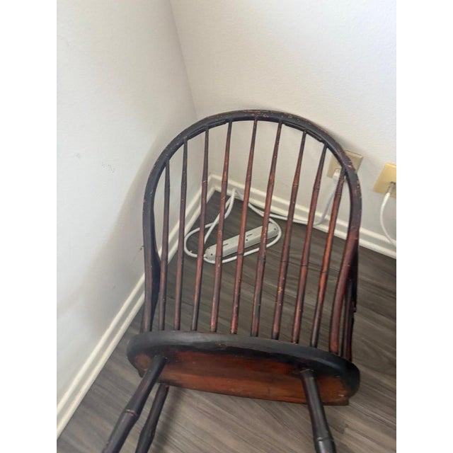 Wood Collection of Three Painted 19Thc Philadelphia Windsor Chairs -3 For Sale - Image 7 of 11