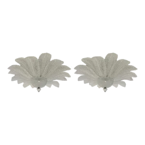 Murano Glass Sputnik Chandelier Flush Mounts, Mazzega Style - a Pair