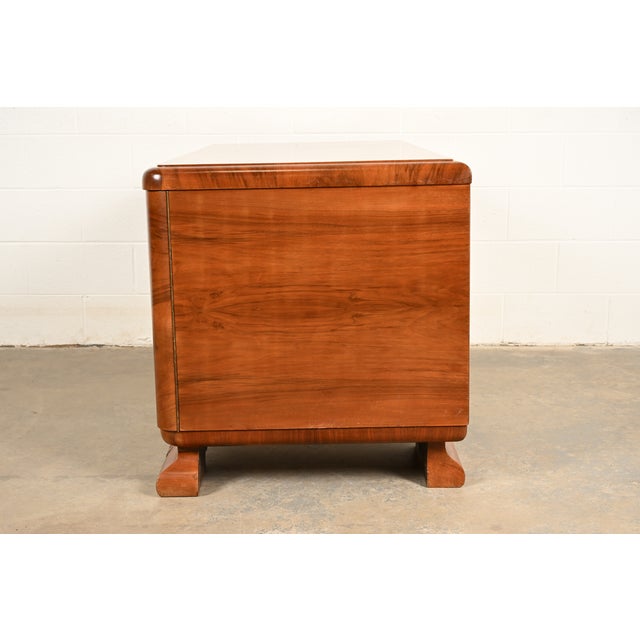 Louis Majorelle Style Antique French Art Deco Burled Walnut Executive Desk | Circa 1930s For Sale - Image 10 of 12