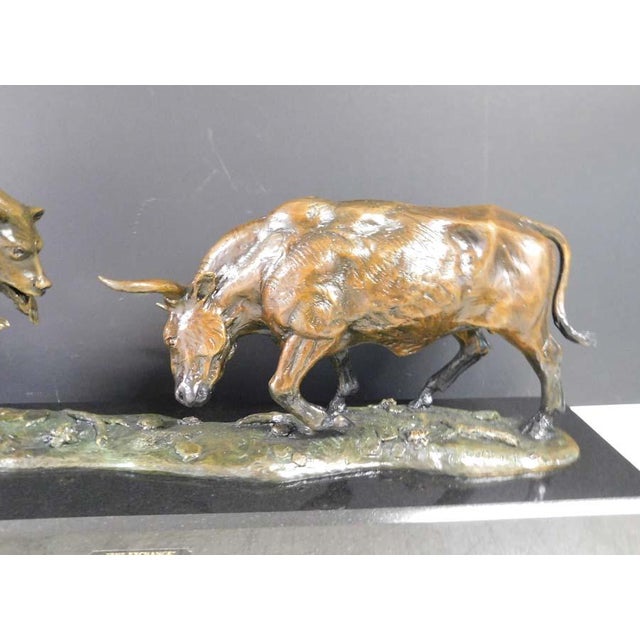 Don Hunt "The Exchange" Bulle&bear Bronze Sculpture Beautiful Art Rare! Obo For Sale - Image 4 of 10