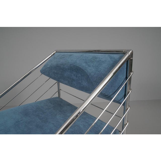 Italian Armchair in Upholstery Fabric and Chrome Frame, 1970s For Sale - Image 10 of 14