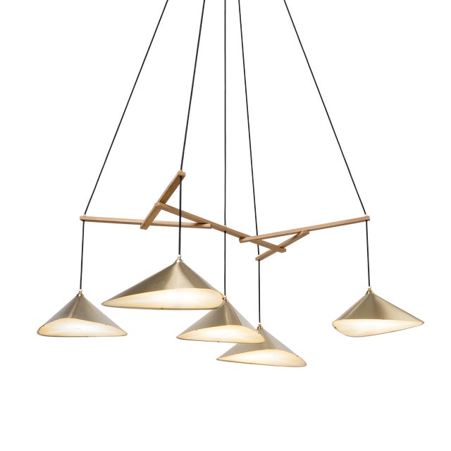 Emily Group of Five Pendant Light in Metallic Tones by Daniel Becker For Sale - Image 10 of 10