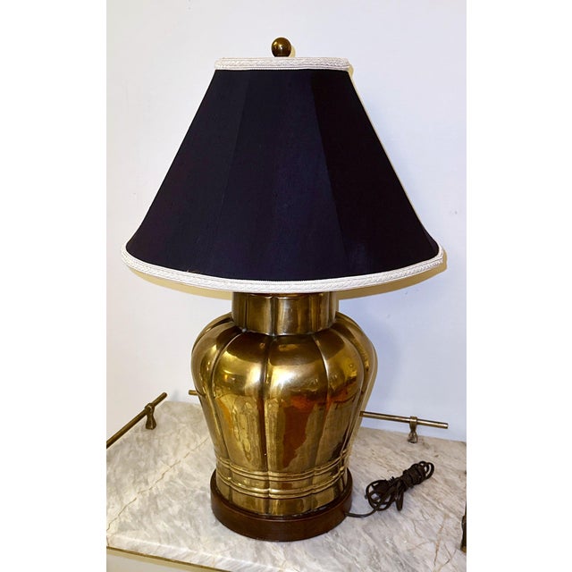 Mid 20th Century Frederick Cooper Brass Table Lamp For Sale - Image 9 of 10