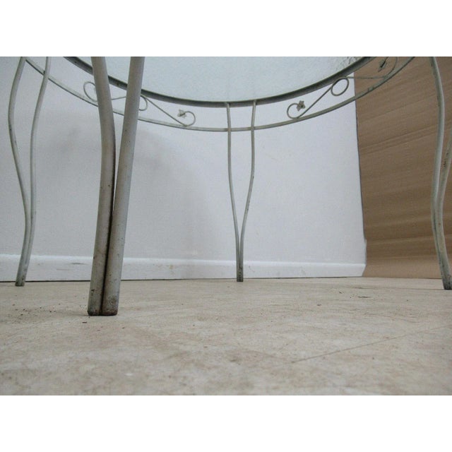 Off-white Vintage Round Iron Outdoor Dinette Table For Sale - Image 8 of 11