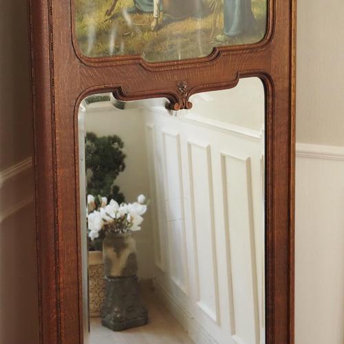 Vintage Wall Mirror with Decorative Peasant Motif, 1920s For Sale - Image 4 of 18