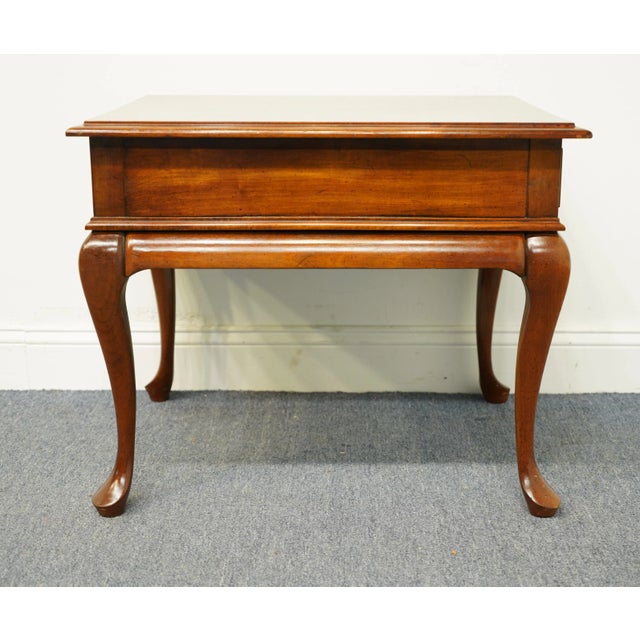 Cresent Furniture Solid Cherry Traditional Queen Anne Style 22x27" Accent End Table For Sale - Image 11 of 12