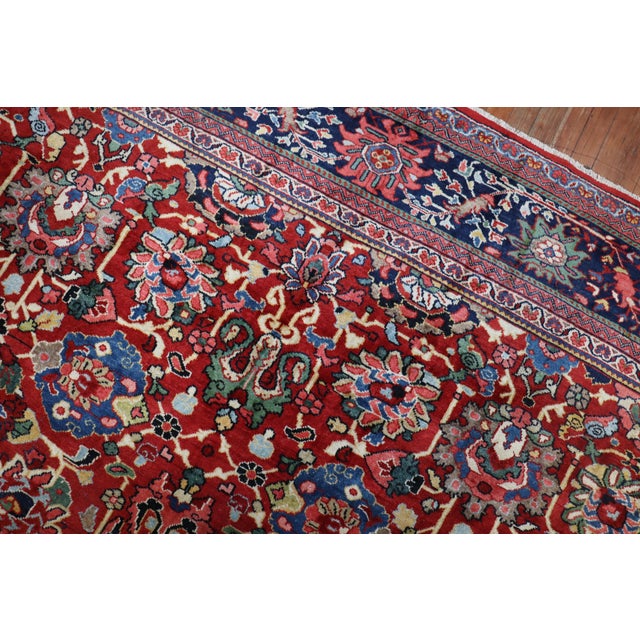 Zabihi Collection Red Large Antique Persian Mahal Rug - 10'8" x 13'5" For Sale - Image 10 of 12