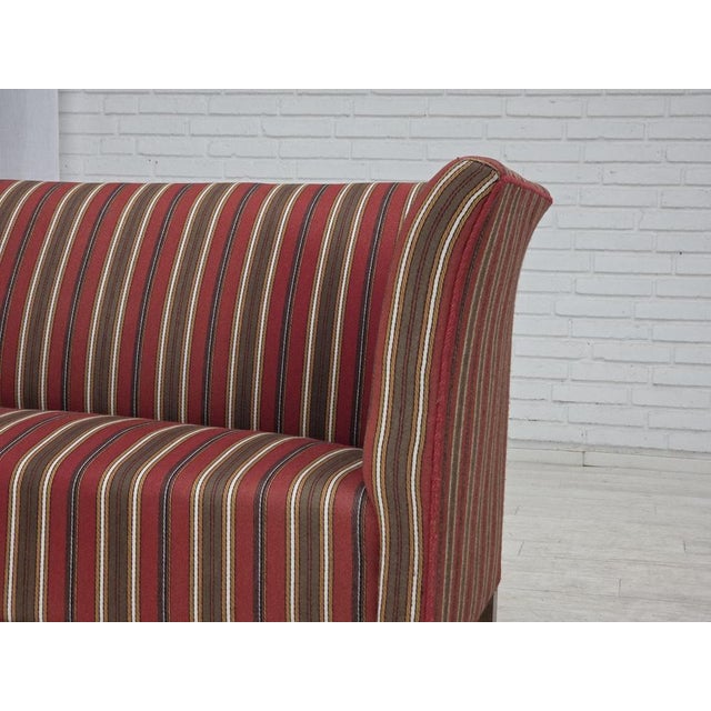 Danish 2-Seater Sofa in Red Striped Wool, 1960s For Sale - Image 10 of 18