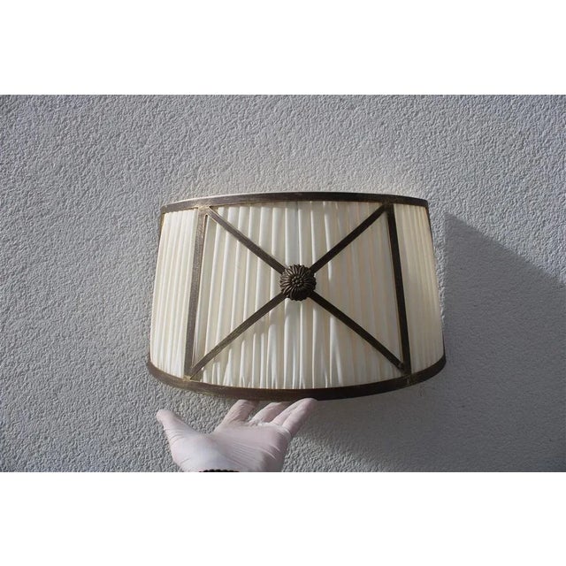 Metal Wall Lamps in Brass & Silk, Italy, 1970s, Set of 2 For Sale - Image 7 of 10