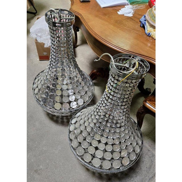 Metal Hot Air Balloon Chandeliers, Set of 2 For Sale - Image 7 of 8