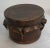 Brown Leather Decorative Drum Box For Sale - Image 4 of 5