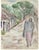 Grace Spongberg (American, 1906-1992) "Street in Acapulco" oil pastel on paper, titled and estate stamp on reverse. Grace...