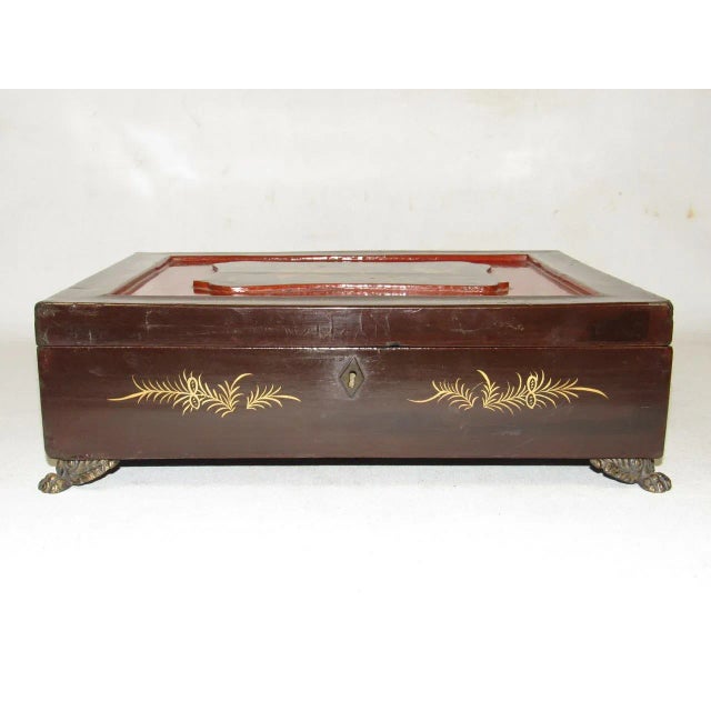Antique Chinese Export Lacquered Box For Sale - Image 4 of 10