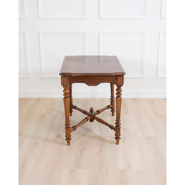 19th Century Italian Walnut Writing Desk, Neoclassical Design For Sale - Image 10 of 18