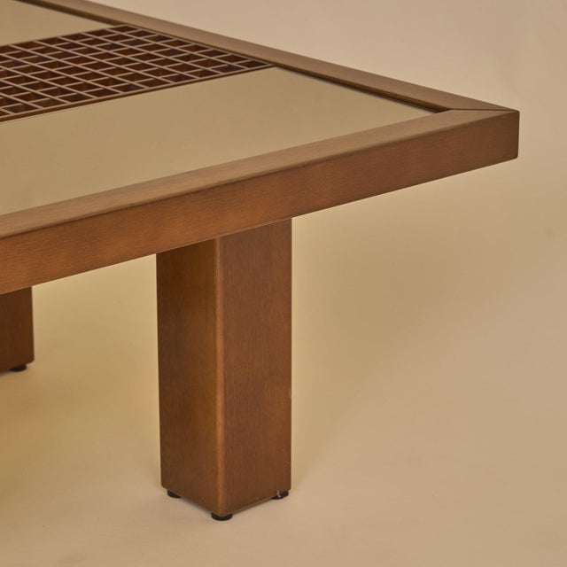 Italian Mirrored Grid Coffee Table in the Manner of Ettore Sottsass, 1970s For Sale - Image 10 of 13