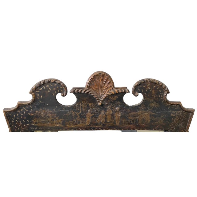 Antique, 18th-Century Japanned Wall Mirror, a rare item that stands as a testament to the craftsmanship and artistic...