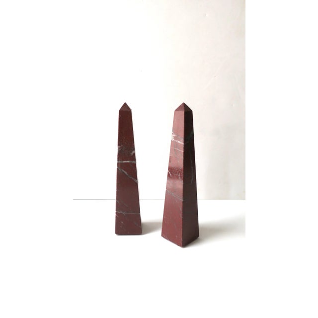 Italian Marble Obelisks, Pair For Sale - Image 4 of 12
