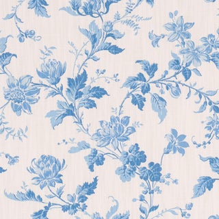 Borastepeter Blomslinga Fabric In Blue And White For Sale