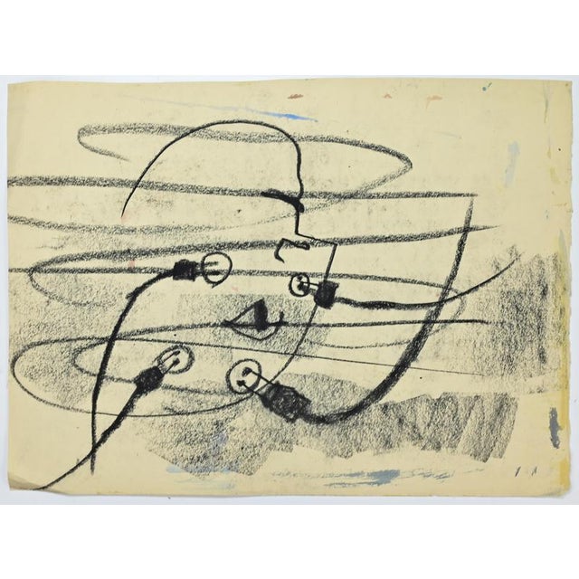 Charcoal and watercolor realized by Mino Maccari in 1960s. Hand signed lower right. with another drawing on rear. This...