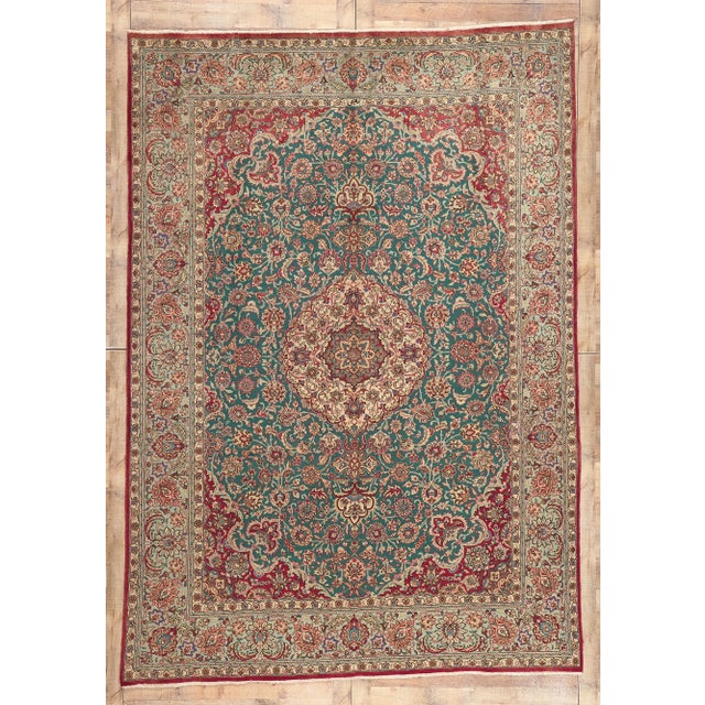 Late 20th Century Vintage Persian Tabriz Rug - 08'01 x 11'06 For Sale - Image 9 of 9