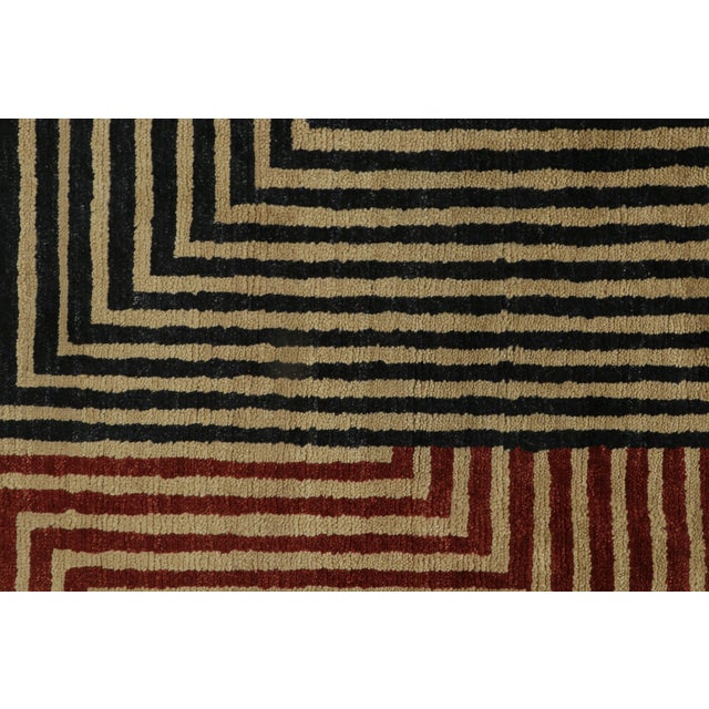 Rug & Kilim Rug & Kilim’s Modern French Art Deco Style Rug With Rectilinear Geometric Pattern For Sale - Image 4 of 5