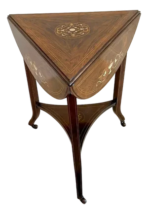 Edwardian Rosewood Inlaid Drop Leaf Centre Table, 1900s