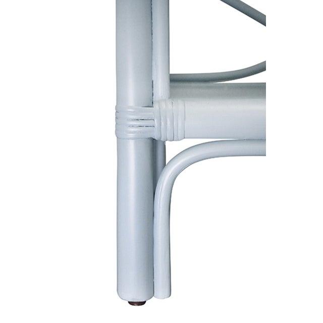 2020s Matthew Izzo Home - Light Blue Natural Rattan Multi Shelf Etagere For Sale - Image 5 of 7