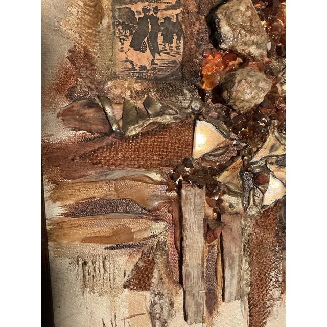 Vintage Anita Baldwin 3-D Mixed Media Assemblage on Canvas Signed Anita. Mid-Century Modern For Sale - Image 9 of 12