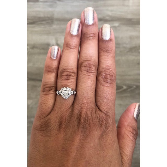 0.81 Carat Diamond 14 Karat White Gold Engagement Ring, Size 7 For Sale In Los Angeles - Image 6 of 6