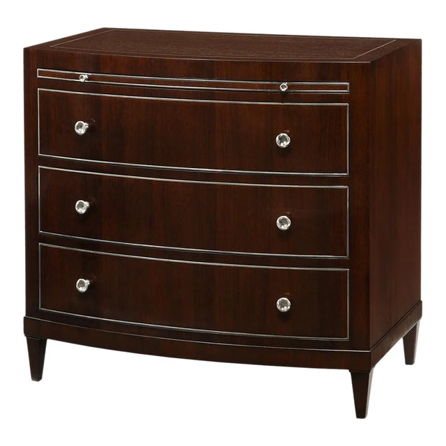 Mahogany With Polished Nickel Hardware Fielding Chest From the Madeline Stuart Collection For Sale