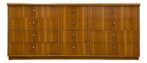 Founders Furniture MCM Blonde Twelve Drawer Dresser Vintage Mid-Century