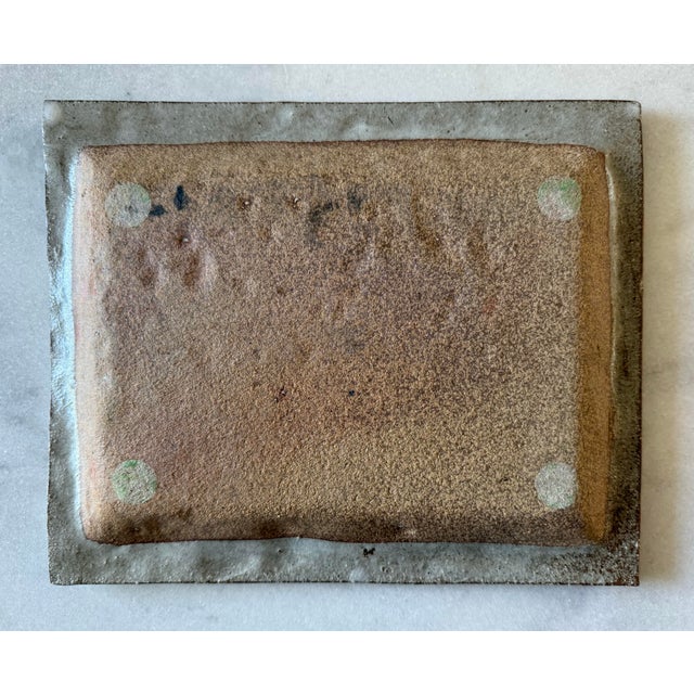 Brown Vintage Mid Century Art Pottery Tray For Sale - Image 8 of 9