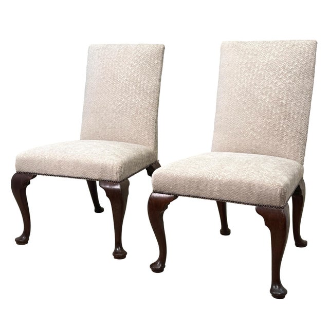 Early 18th Century Georgian Upholstered Walnut Side Chairs, 1720, Set of 2 For Sale - Image 14 of 14