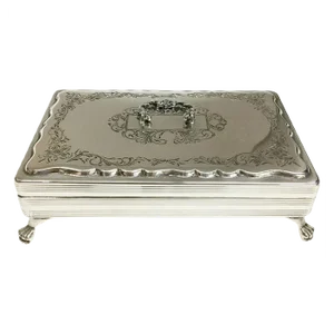 Dutch Biedermeier Style Silver Spoon Box with Mocca Spoons, Set of 11