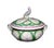 Hollywood Regency Vintage Mottahedeh Cabbage Leaf Tureen With Parrot Knob Made in Italy For Sale - Image 3 of 6
